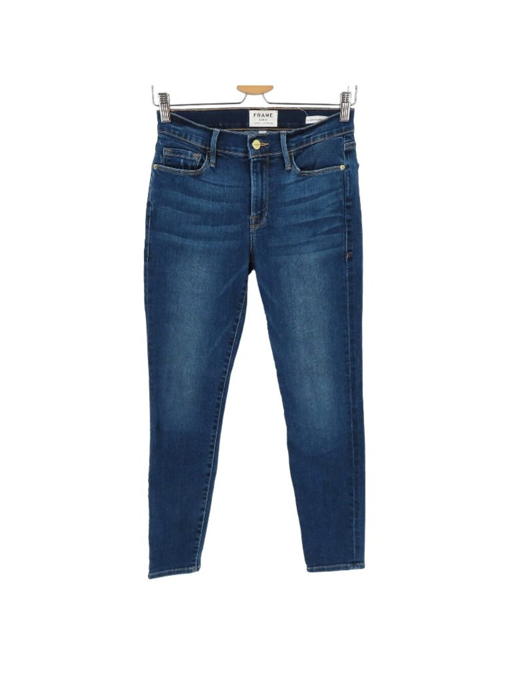 Frame Womens 27 Le Skinny De Jeanne Crop Blue Denim Jeans Cropped Pockets
